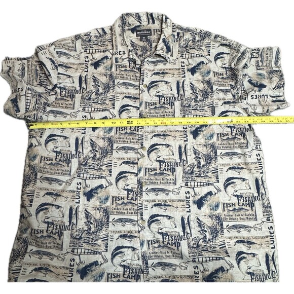 VTG Woolrich Shirt 2XL Mens Outdoor Fish Print Retro - Picture 6 of 10